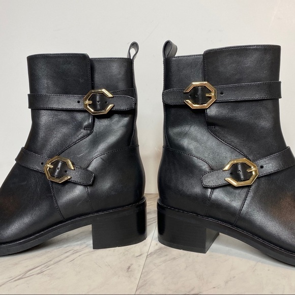 Cole Haan Leela Buckle Black Leather Moto Boot 6 1/2 - Picture 7 of 14